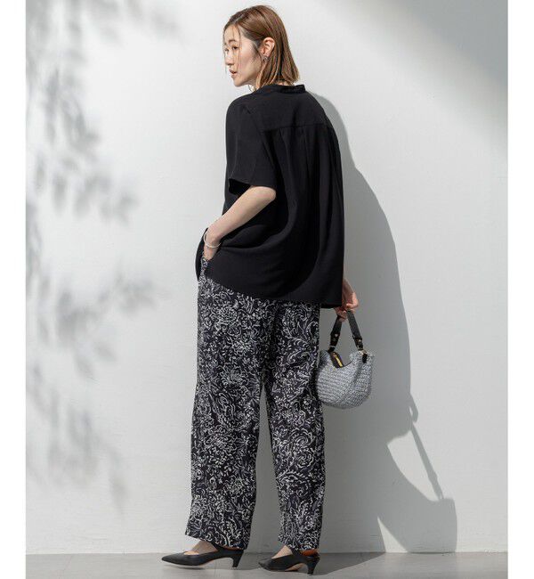 23区「【吸水速乾/UVカット/接触冷感】ストレッチジョーゼット バンドカラー カットソー」|Tシャツ・カットソー|