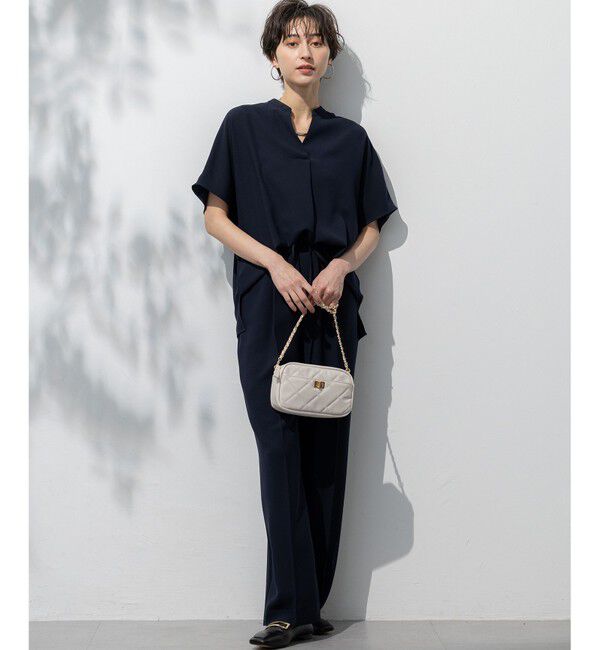 23区「【吸水速乾/UVカット/接触冷感】ストレッチジョーゼット バンドカラー カットソー」|Tシャツ・カットソー|