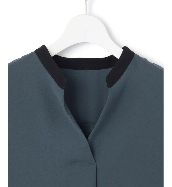 23区「【吸水速乾/UVカット/接触冷感】ストレッチジョーゼット バンドカラー カットソー」|Tシャツ・カットソー|