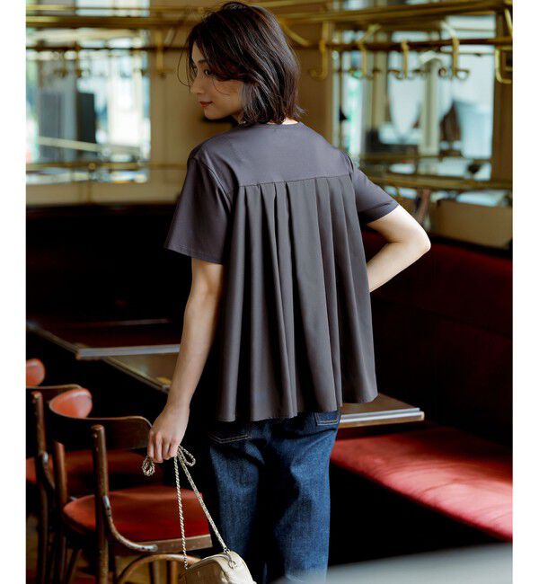 23区「【汗じみ防止/洗える】スムースデザイン バックフレア カットソー」|Tシャツ・カットソー|