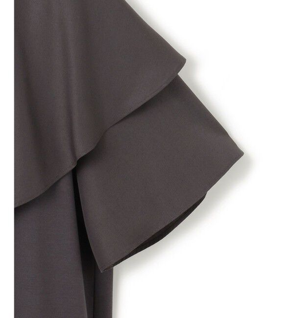 23区「【汗じみ防止/洗える】スムースデザイン ラッフルカラー カットソー」|Tシャツ・カットソー|