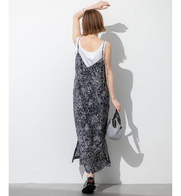 23区「【洗える】アンティークフラワープリント キャミソールワンピース」|ワンピース|