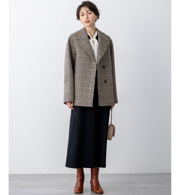 23区「ウールミルドジャージー ボックスタック ジャンパースカート」|ワンピース|