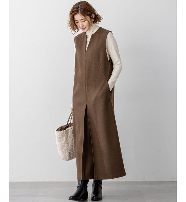 23区「ウールミルドジャージー ボックスタック ジャンパースカート」|ワンピース|