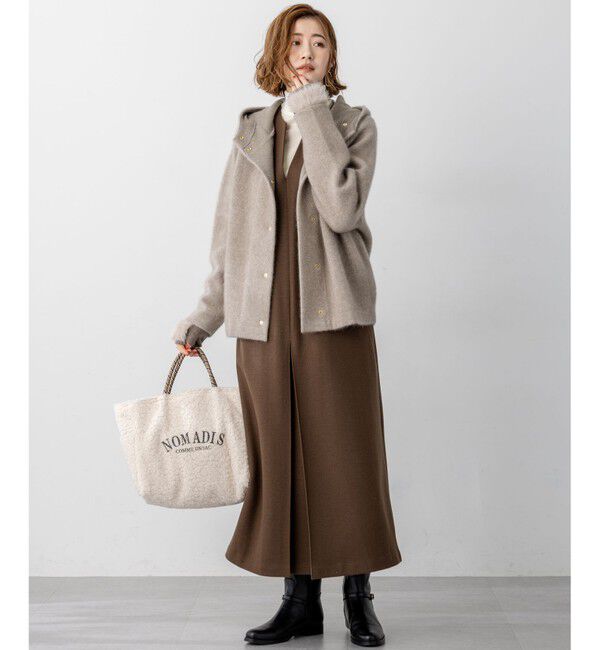 23区「ウールミルドジャージー ボックスタック ジャンパースカート」|ワンピース|