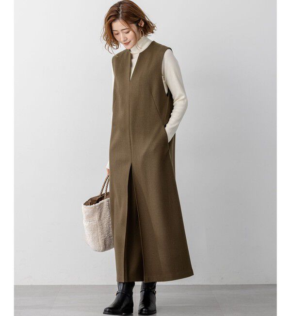 23区「ウールミルドジャージー ボックスタック ジャンパースカート」|ワンピース|