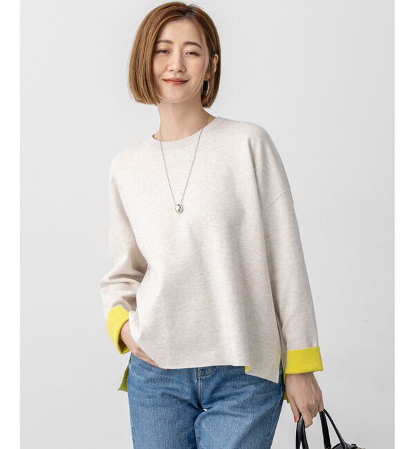 23区「【洗える】ダブルフェイス プルオーバー ニット」|ニット・セーター|アイボリー系