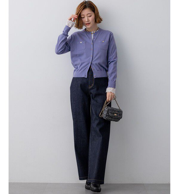 23区「ナチュラルコットンベア レースレイヤード カットソー」|Tシャツ・カットソー|