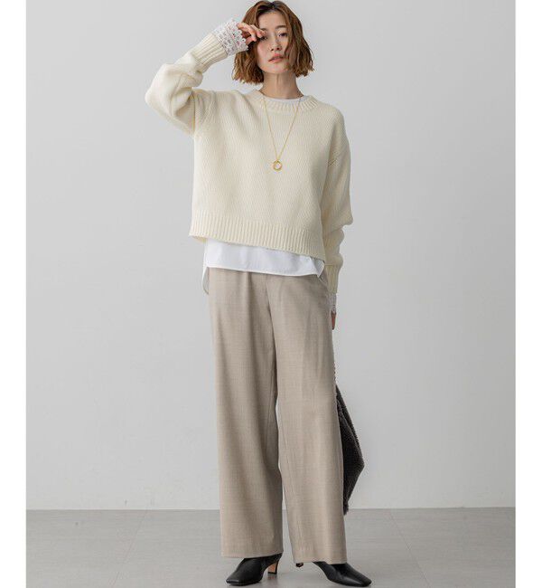 23区「ナチュラルコットンベア レースレイヤード カットソー」|Tシャツ・カットソー|