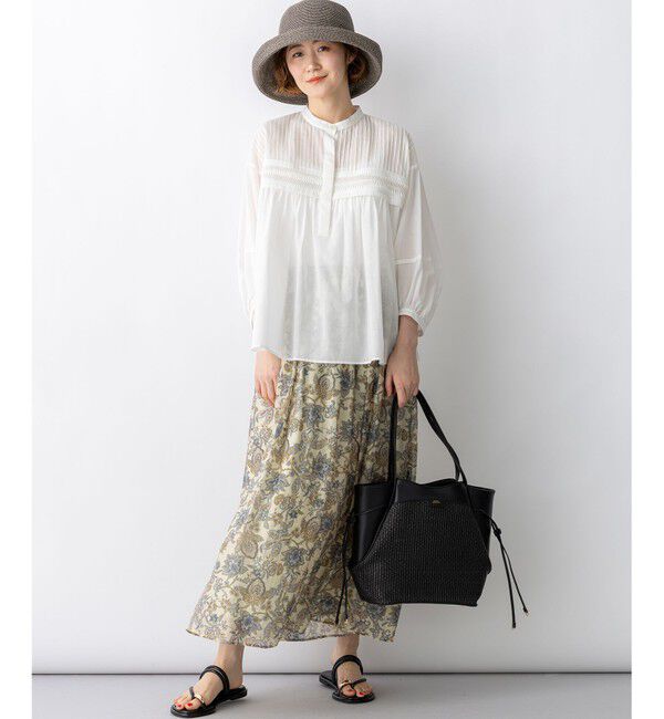 23区「Ericaキャラコ ペイズリープリント フレア スカート」|スカート|