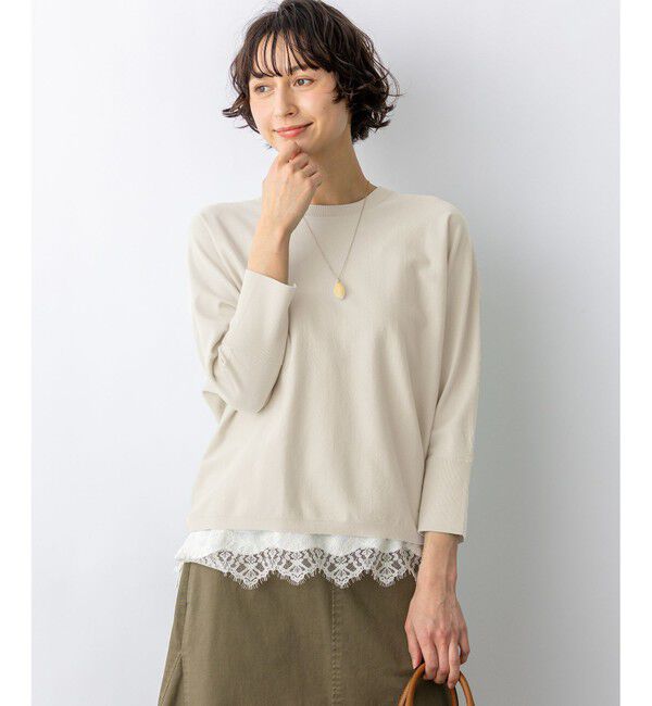 23区「ネオコンフォートストレッチ ドルマン ニット」|ニット・セーター|アイボリー系