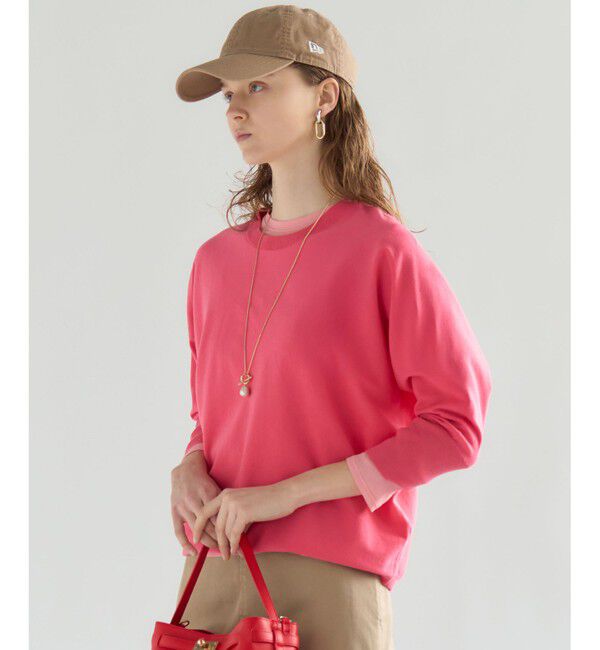 23区「ネオコンフォートストレッチ ドルマン ニット」|ニット・セーター|コーラル系