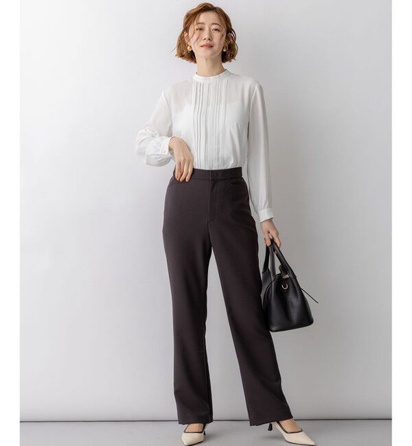 23区「バックサテンアムンゼン フロントタックブラウス」|シャツ・ブラウス|