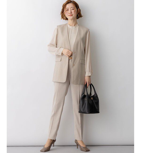 23区「バックサテンアムンゼン フロントタックブラウス」|シャツ・ブラウス|