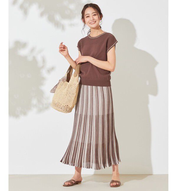 any SiS「【セットアップ可】シアーマルチカラーニット スカート」|スカート|