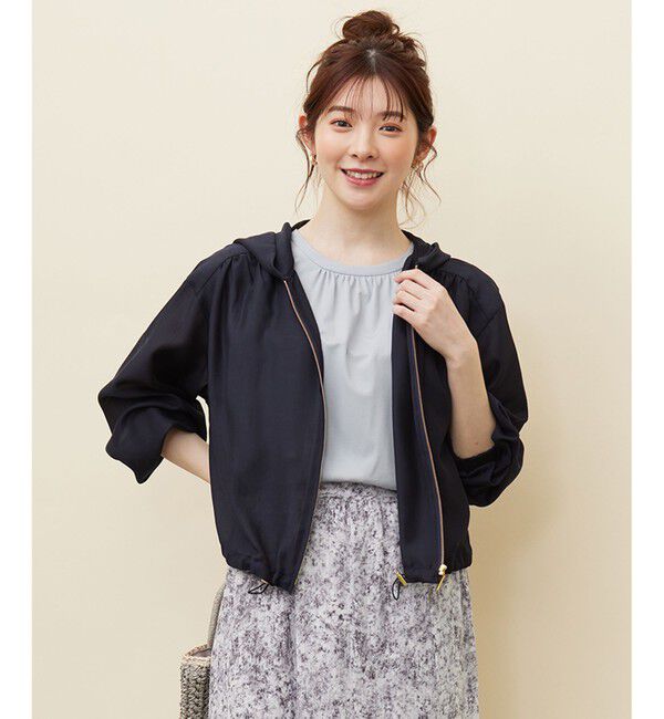 any SiS「【接触冷感】シアー パーカー」|パーカー|ネイビー