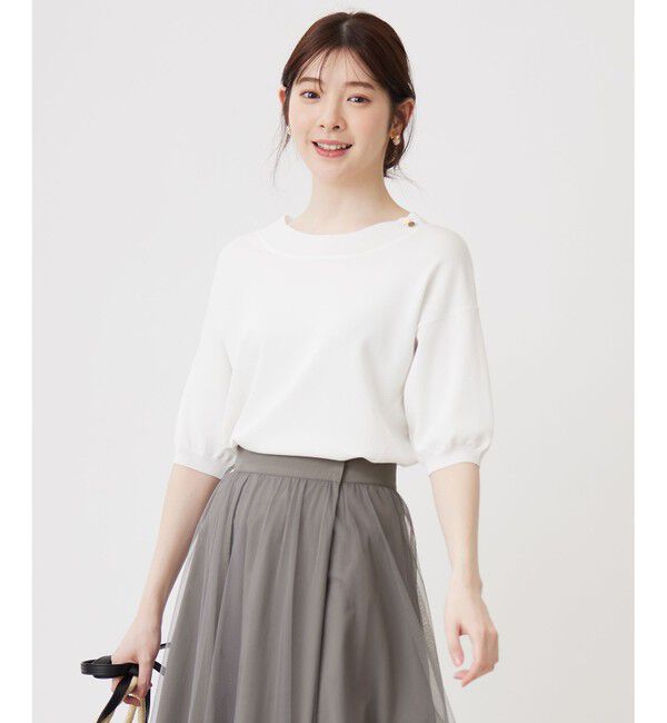 ANY SIS「【接触冷感・UVケア】フロント切替 プルオーバー」|ニット・セーター|オフ