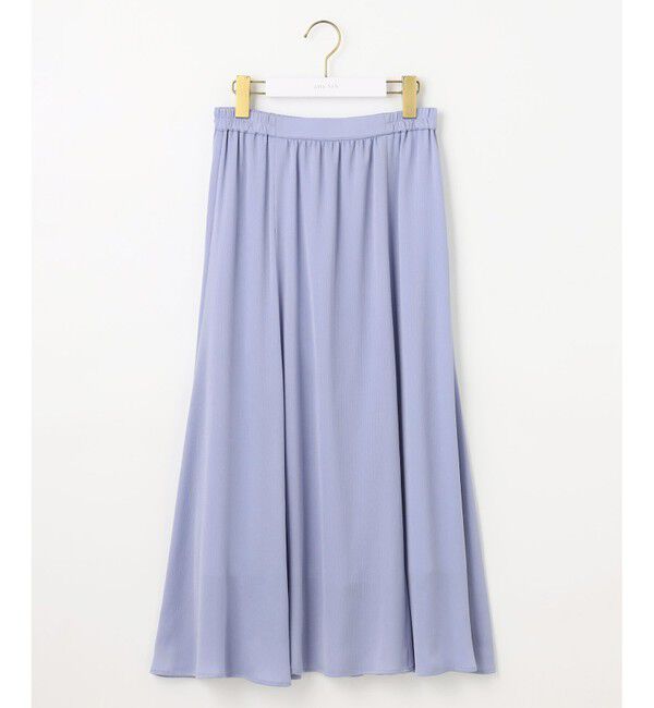 any SiS「【撥水】サテンナローフレア スカート」|スカート|ブルー