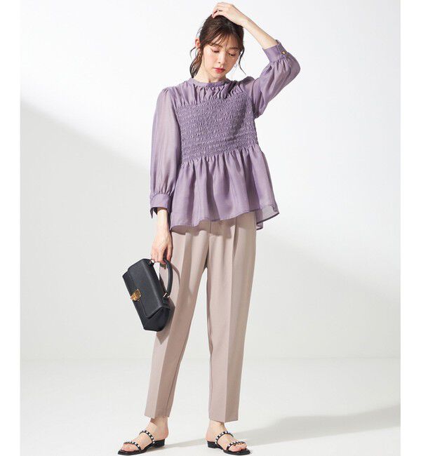 any SiS「【洗える】オーガンジーシャーリング ブラウス」|シャツ・ブラウス|