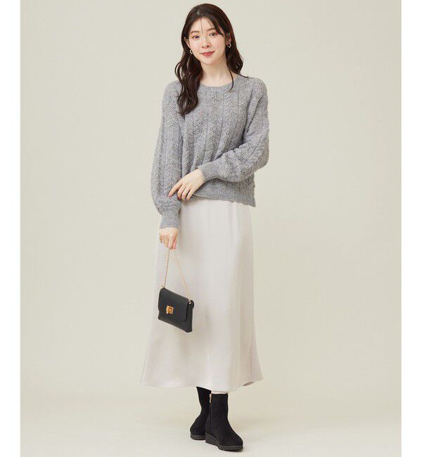 any SiS「【洗える】ダルサテンナロー スカート」|スカート|