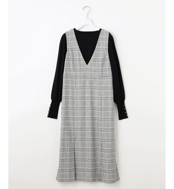 any SiS「【2SET】チェック ジャンパースカート&times; ニット」|ジャンパースカート|