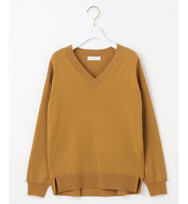 any SiS「【ウールブレンドシリーズ】フロント切替Vネック ニット」|ニット・セーター|