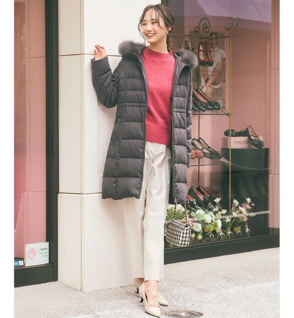 any SiS「【撥水・洗える】リッチファーフードロング ダウン」|ダウン|