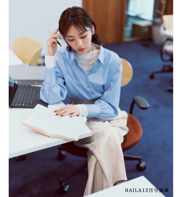 ANY SIS「【BAILA12月号掲載・貴島明日香さんコラボ】ニットレイヤード シャツ ツインセット」|ニット・セーター|