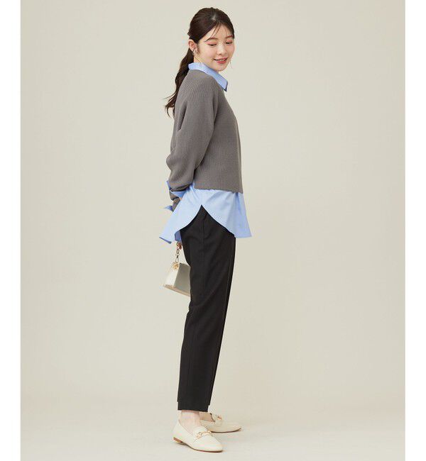 ANY SIS「【BAILA12月号掲載・貴島明日香さんコラボ】ニットレイヤード シャツ ツインセット」|ニット・セーター|