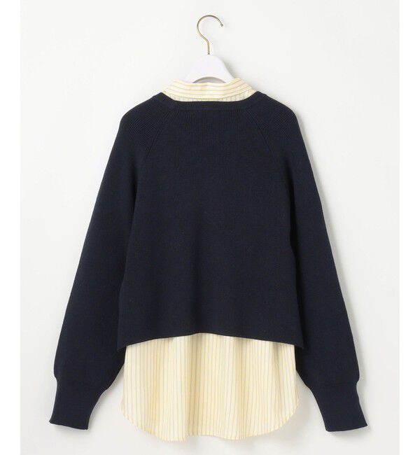 ANY SIS「【BAILA12月号掲載・貴島明日香さんコラボ】ニットレイヤード シャツ ツインセット」|ニット・セーター|