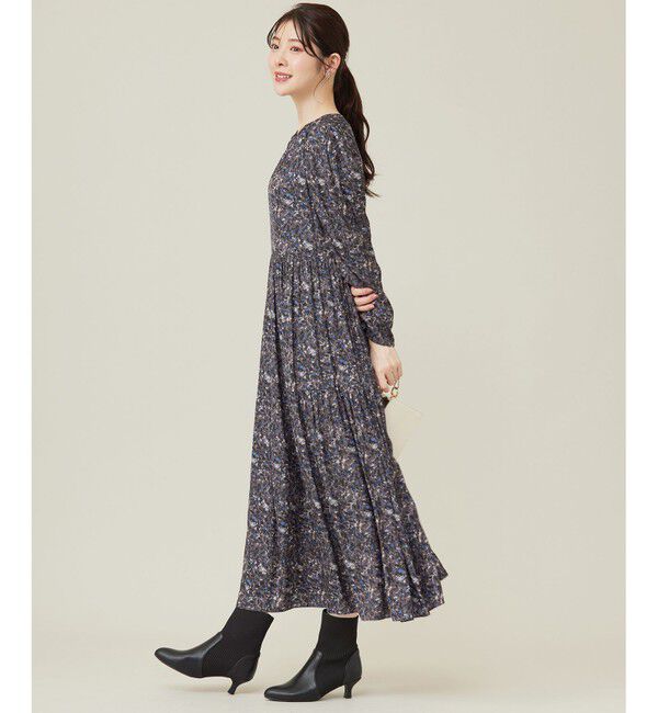 ANY SIS「【BAILA12月号掲載・貴島明日香さんコラボ】ペイントタッチフラワー ワンピース」|ワンピース|