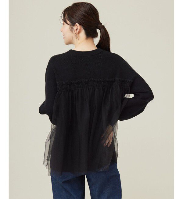 ANY SIS「【洗える】ビスチェ風チュールコンビ ニット」|ニット・セーター|