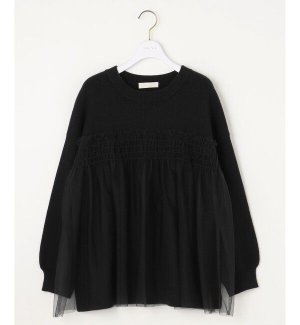 ANY SIS「【洗える】ビスチェ風チュールコンビ ニット」|ニット・セーター|