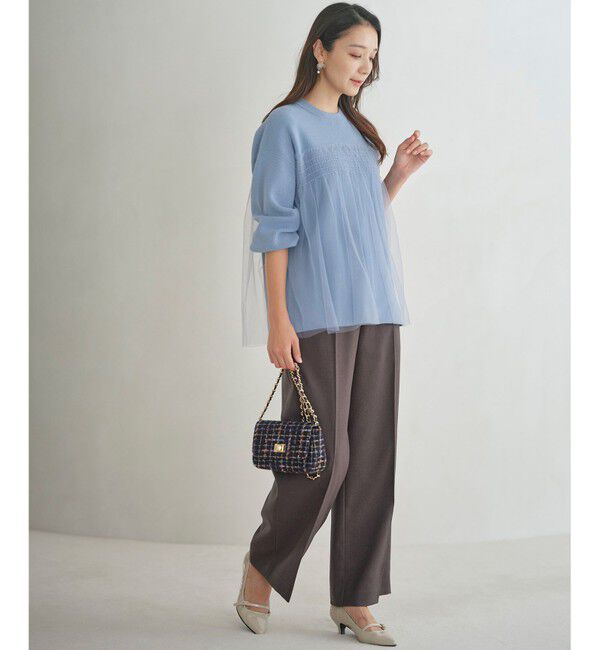 ANY SIS「【洗える】ビスチェ風チュールコンビ ニット」|ニット・セーター|