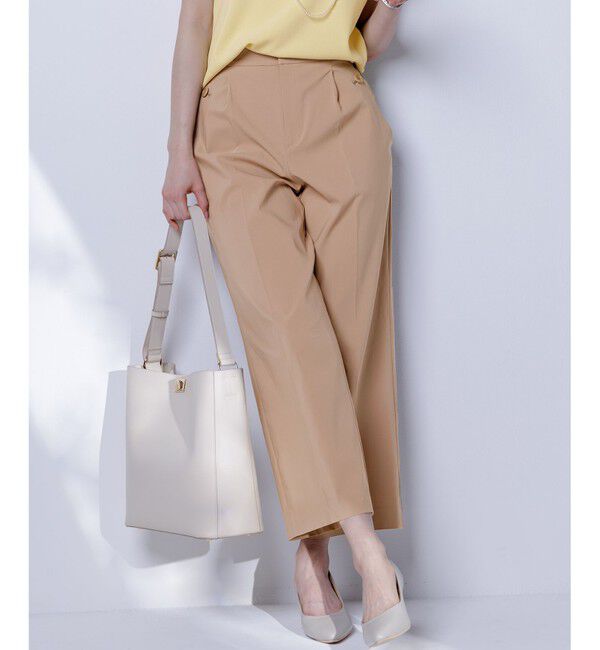 ANY SIS「【ストレッチ・接触冷感・撥水・UVカット・洗える】エアリーストレッチ ワイドパンツ」|その他|ベージュ