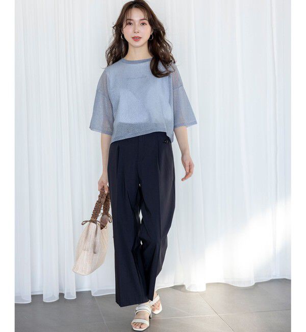 ANY SIS「【ストレッチ・接触冷感・撥水・UVカット・洗える】エアリーストレッチ ワイドパンツ」|その他|