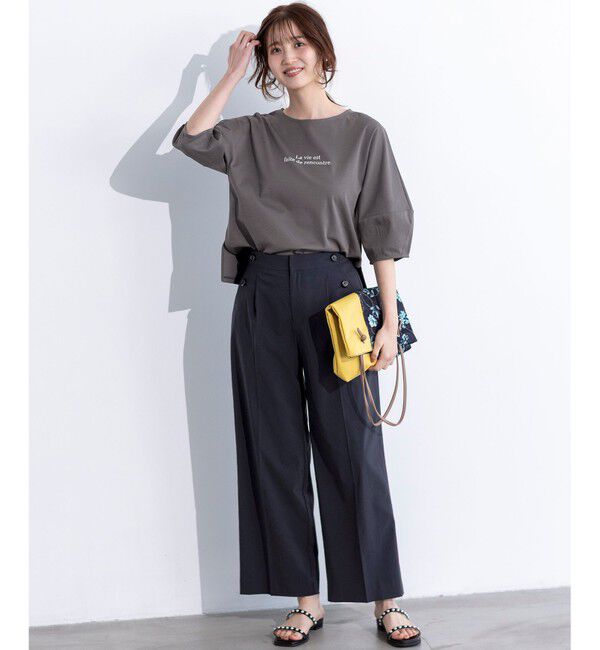 ANY SIS「【ストレッチ・接触冷感・撥水・UVカット・洗える】エアリーストレッチ ワイドパンツ」|その他|