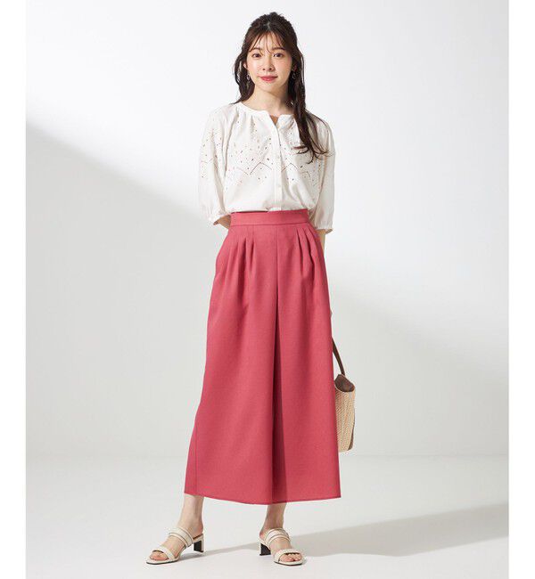 ANY SIS「【接触冷感・UVカット・速乾】スムージーポリエステルタックフレア パンツ」|その他|