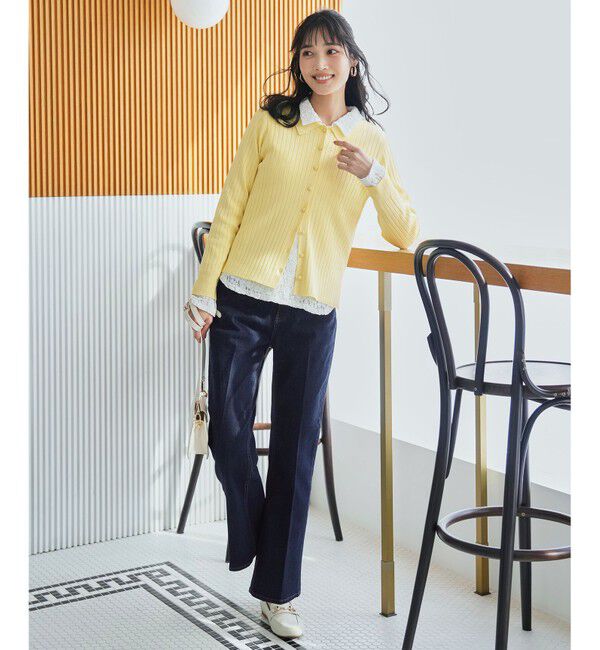 ANY SIS「ポロカラーリブ ニット」|ニット・セーター|