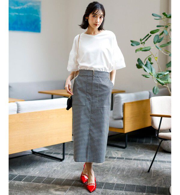 ANY SIS「ゆるVネックチュールフリル袖 プルオーバー」|Tシャツ・カットソー|