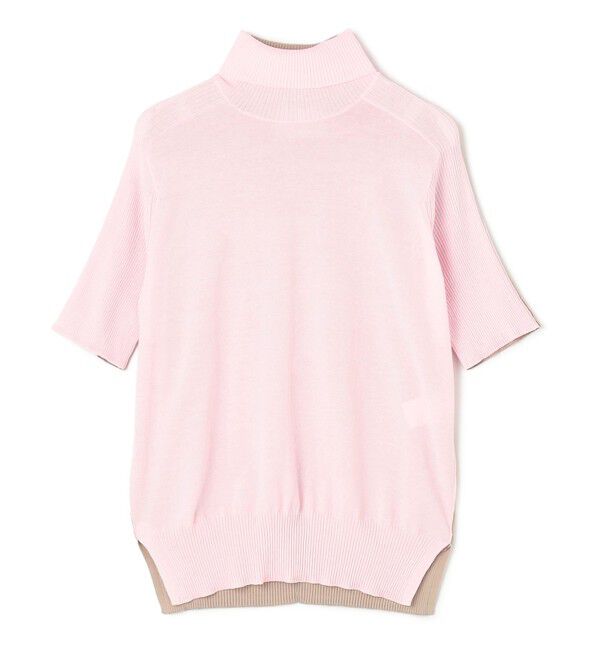 BEIGE,「【洗える】JULIE / シルク混カラーブロックタートルニット」|ニット・セーター|