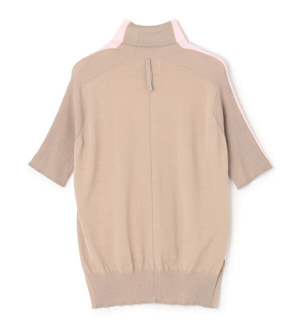 BEIGE,「【洗える】JULIE / シルク混カラーブロックタートルニット」|ニット・セーター|