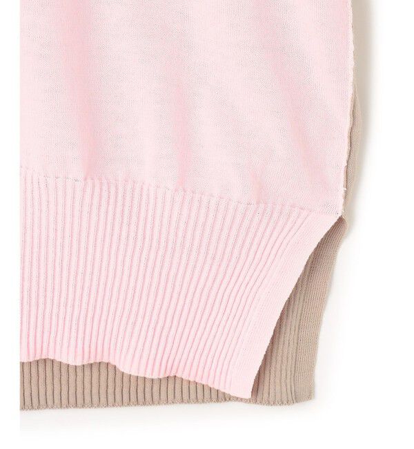 BEIGE,「【洗える】JULIE / シルク混カラーブロックタートルニット」|ニット・セーター|