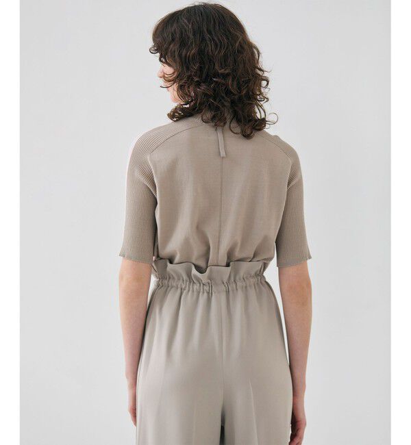 BEIGE,「【洗える】JULIE / シルク混カラーブロックタートルニット」|ニット・セーター|