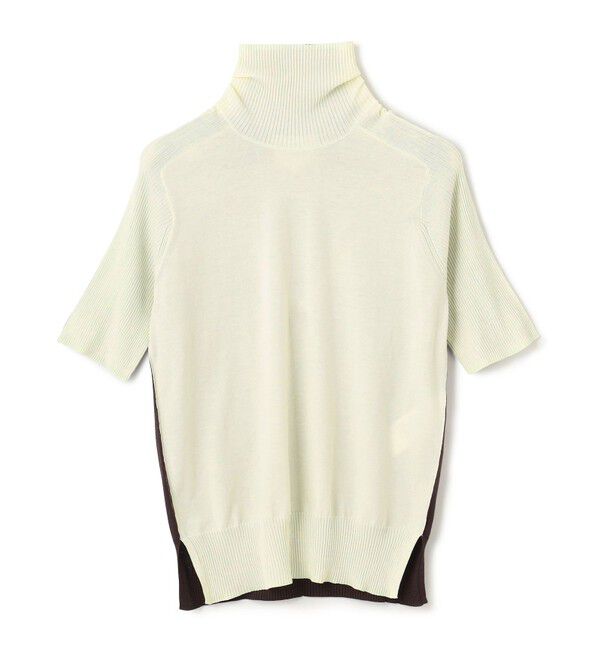BEIGE,「【洗える】JULIE / シルク混カラーブロックタートルニット」|ニット・セーター|