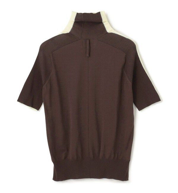 BEIGE,「【洗える】JULIE / シルク混カラーブロックタートルニット」|ニット・セーター|