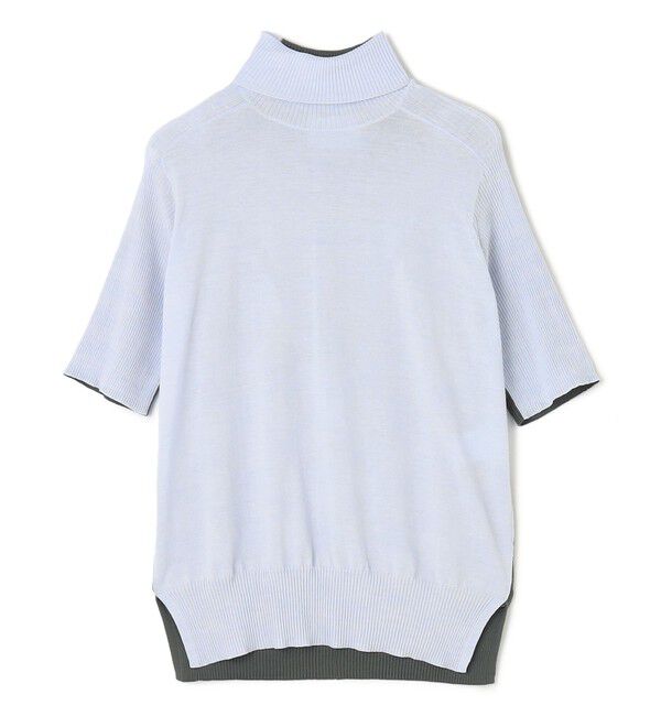 BEIGE,「【洗える】JULIE / シルク混カラーブロックタートルニット」|ニット・セーター|