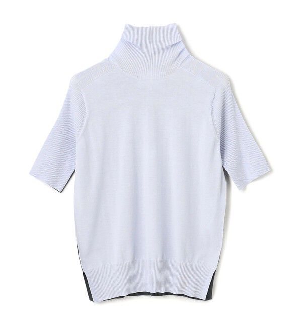 BEIGE,「【洗える】JULIE / シルク混カラーブロックタートルニット」|ニット・セーター|