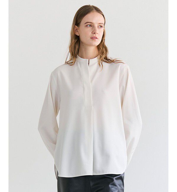 BEIGE,「【セットアップ対応】SPHENE / スタンドカラープルオーバーブラウス」|シャツ・ブラウス|Ecru