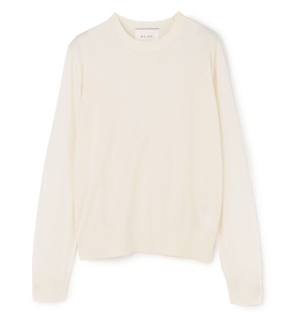 BEIGE,「JULIE / コットンシルク 異素材プルオーバーニット」|ニット・セーター|